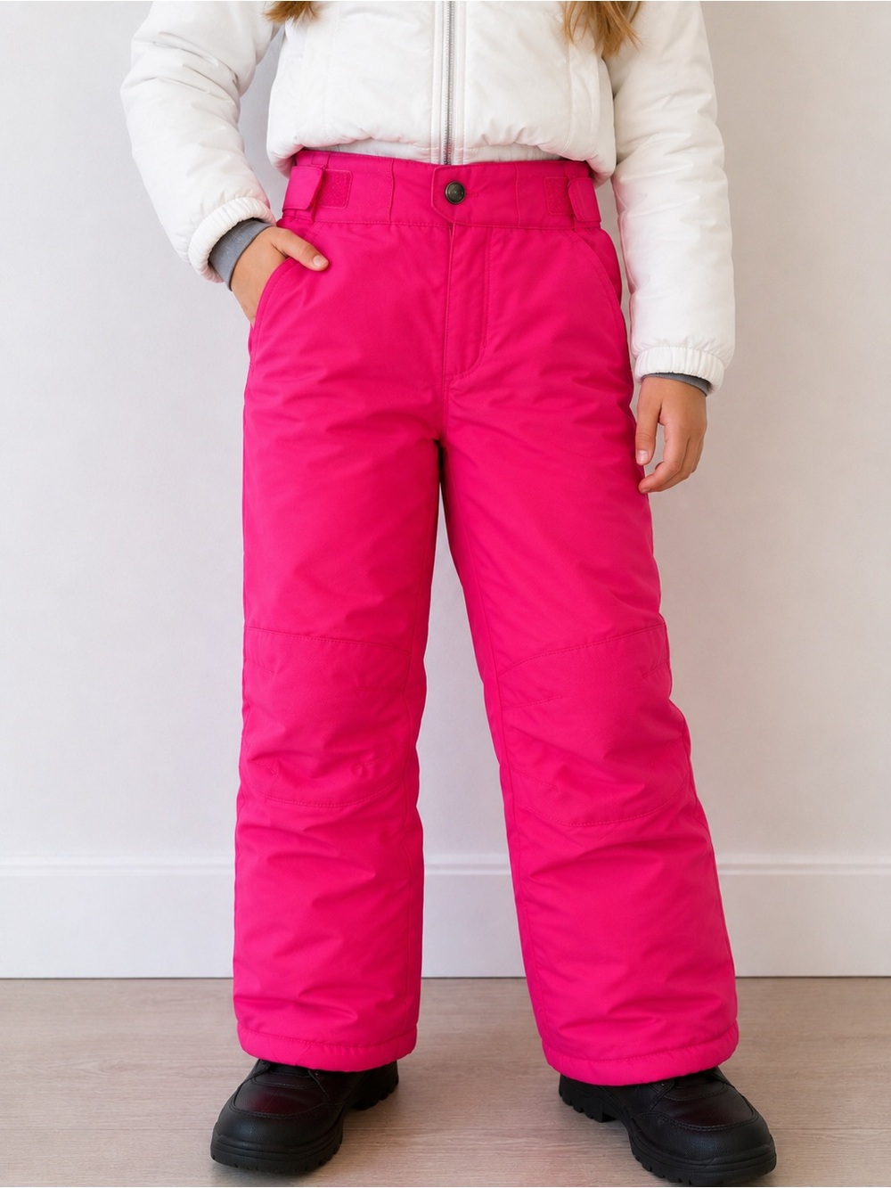 SwissTech Girls 7-8 Kids Bright Pink Snow Pants Ski adjustable snowboard winter